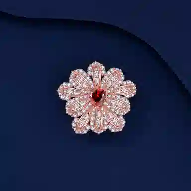 法思梵 梦幻璀璨闪耀浪漫韵味繁花甜美精致气质优雅配饰 轻奢小众森系小清新温柔时尚高级爱心花朵配件 合金 胸针 女款