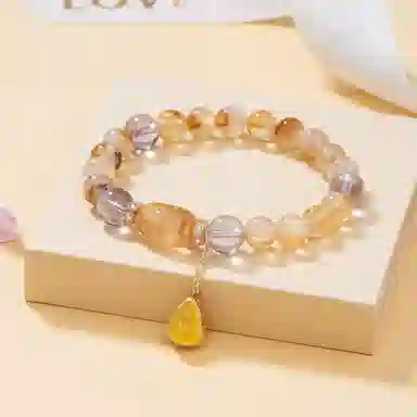 法思梵 财源葫芦 小众轻奢 梦幻浪漫精致气质清冷感 简约百搭闪耀手饰天然 黄水晶 手串 女款