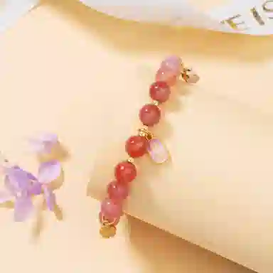 法思梵 开运桃花 甜美仙女风 森系小清新温柔气质精致手饰 小众清冷感轻奢优雅简约百搭高级天然 玛瑙 手串 女款