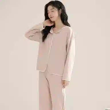 兰缪 带胸垫纯色简约高级感柔软家居服睡衣套装 女款