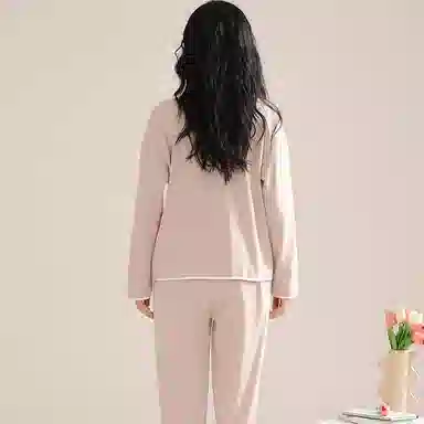 兰缪 带胸垫纯色简约高级感柔软家居服睡衣套装 女款