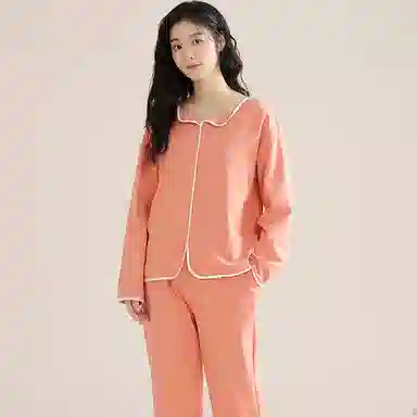 兰缪 带胸垫纯色简约高级感柔软家居服睡衣套装 女款