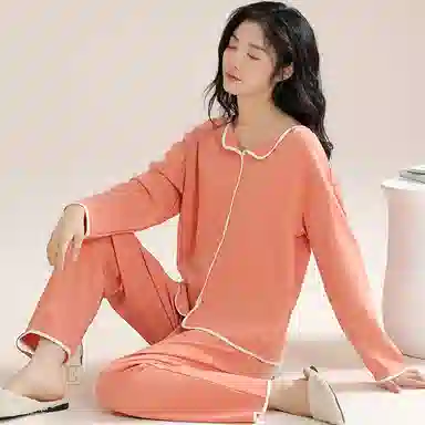 兰缪 带胸垫纯色简约高级感柔软家居服睡衣套装 女款