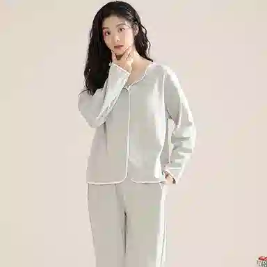 兰缪 带胸垫纯色简约高级感柔软家居服睡衣套装 女款