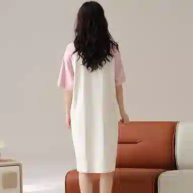 向薇 带胸垫薄款短袖可爱睡裙 女款