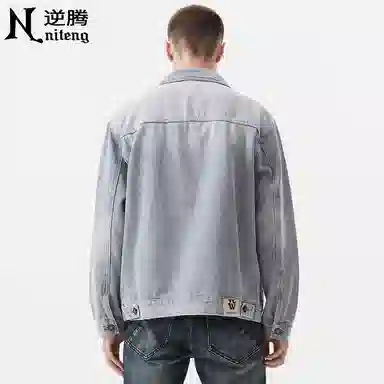 逆腾 秋季工装夹克男美式潮流复古宽松水洗男士纯棉牛仔外套 男女同款