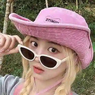 杨同学 甜酷辣妹风爱心西部牛仔风遮阳 涤纶 渔夫帽 女款 卡其/黑色/粉色