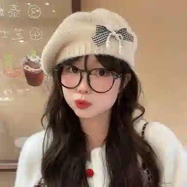 杨同学 韩版甜美蝴蝶结保暖#好运 涤纶 贝雷帽 女款