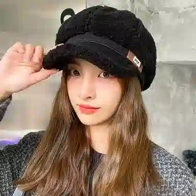 杨同学 韩版羊羔绒保暖时尚舒适显气质 腈纶 贝雷帽 女款