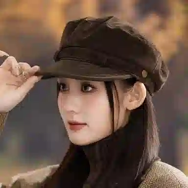 杨同学 百搭复古英伦风暖色调时尚画家帽高级感 涤纶 贝雷帽 女款 黑色/咖啡/卡其