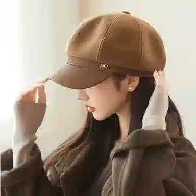 杨同学 复古英伦风文艺八角帽显脸小 涤纶 贝雷帽 女款