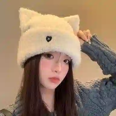 杨同学 可爱百搭保暖舒适 绒线 帽子 男女同款情侣款