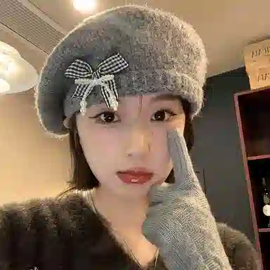 杨同学 韩版甜美蝴蝶结保暖#好运 涤纶 贝雷帽 女款