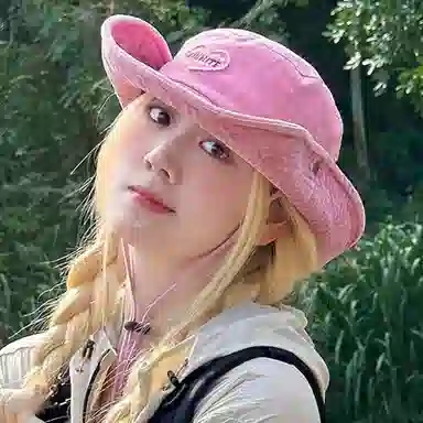 杨同学 甜酷辣妹风爱心西部牛仔风遮阳 涤纶 渔夫帽 女款 卡其/黑色/粉色