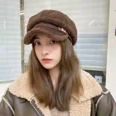 杨同学 韩版羊羔绒保暖时尚舒适显气质 腈纶 贝雷帽 女款