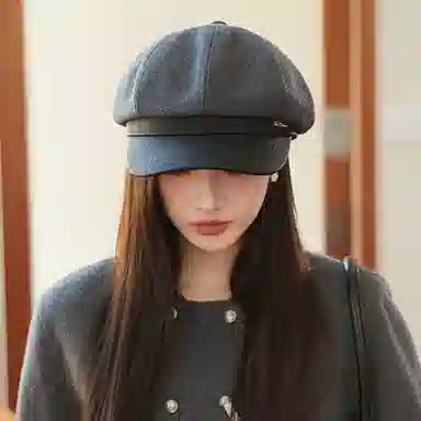 杨同学 复古英伦风文艺八角帽显脸小 涤纶 贝雷帽 女款