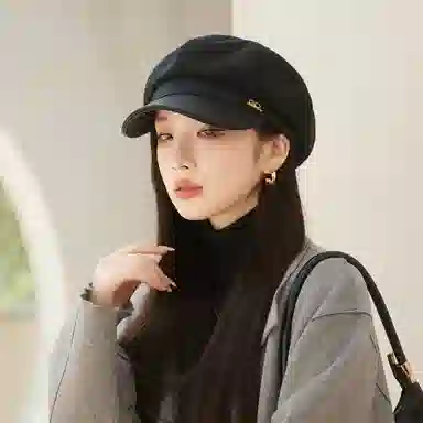 杨同学 复古英伦风文艺八角帽显脸小 涤纶 贝雷帽 女款