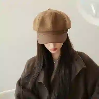 杨同学 复古英伦风文艺八角帽显脸小 涤纶 贝雷帽 女款