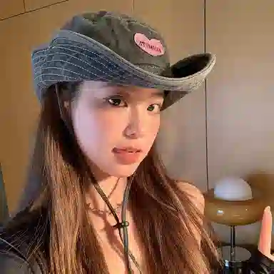 杨同学 甜酷辣妹风爱心西部牛仔风遮阳 涤纶 渔夫帽 女款 卡其/黑色/粉色