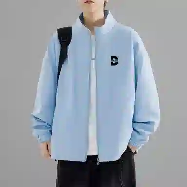 萌芽熊 美式高街外套教练休闲复古立领简约个性百搭户外潮流宽松学院风开衫运动上衣字母印花日常夹克 男女同款