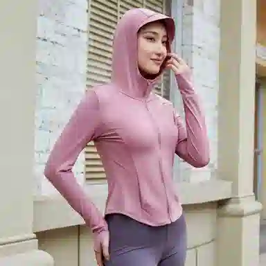 探路者 夏款修身连帽舒适简约外套骑行服瑜伽服 超轻透气速干防紫外线防晒服 女款