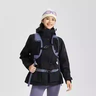 探路者  户外登山两件套  防水耐磨保暖二合一套绒冲锋衣 女款