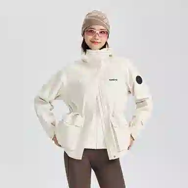 探路者  户外登山两件套  防水耐磨保暖二合一套绒冲锋衣 女款