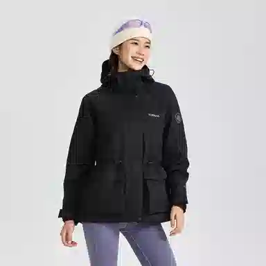 探路者  户外登山两件套  防水耐磨保暖二合一套绒冲锋衣 女款