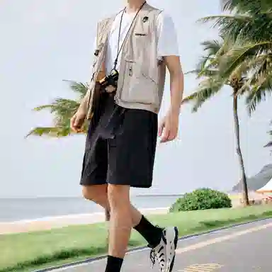 探路者 美式复古吸汗速干高弹宽松纯色时尚舒适百搭直筒休闲裤 男款