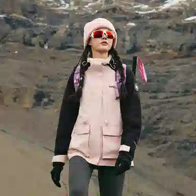 探路者  户外登山两件套  防水耐磨保暖二合一套绒冲锋衣 女款