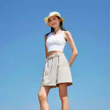 探路者 运动户外舒适百搭简约纯色休闲短裤 女款