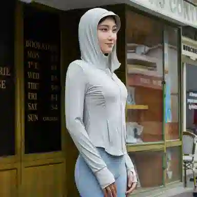 探路者 夏款修身连帽舒适简约外套骑行服瑜伽服 超轻透气速干防紫外线防晒服 女款