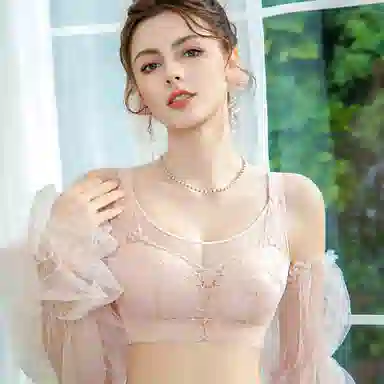 波波女神 大胸聚拢无钢圈侧收上托提拉调整型舒适透气蕾丝性感抗菌透气轻盈文胸 女款 礼盒装