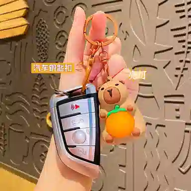 半粒 创意卡通卡皮巴拉水豚挂件可发光亮灯钥匙扣 玩具