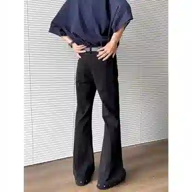 寻星记 美式复古小众潮流铆钉设计感微喇弯刀与直筒牛仔裤 男女同款
