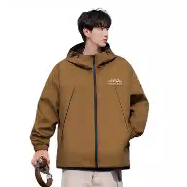 图兰朵  山地户外登山运动休闲宽松连帽百搭夹克外套软壳  防水防风冲锋衣 男女同款