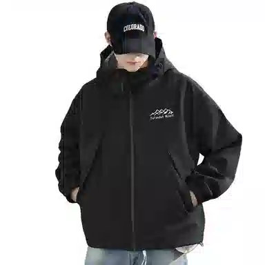 图兰朵  山地户外登山运动休闲宽松连帽百搭夹克外套软壳  防水防风冲锋衣 男女同款