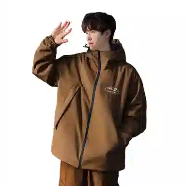 图兰朵  山地户外登山运动休闲宽松连帽百搭夹克外套软壳  防水防风冲锋衣 男女同款