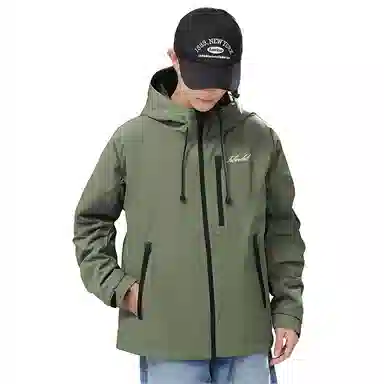 图兰朵 美式高街户外纯色登山徒步连帽百搭宽松休闲运动通勤潮流痞帅亲肤舒适柔软夹克 男女同款