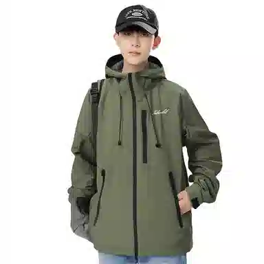 图兰朵 美式高街户外纯色登山徒步连帽百搭宽松休闲运动通勤潮流痞帅亲肤舒适柔软夹克 男女同款