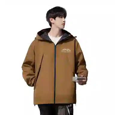 图兰朵  山地户外登山运动休闲宽松连帽百搭夹克外套软壳  防水防风冲锋衣 男女同款