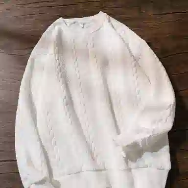 乱步 华夫格圆领秋冬季港风个性潮流宽松卫衣 男女同款