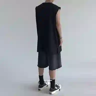 乱步 纯棉薄款宽松运动坎肩背心 男女同款