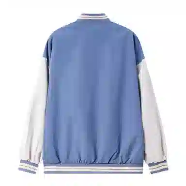 乱步 美式拼色港风运动宽松学生韩版夹克外套 男女同款