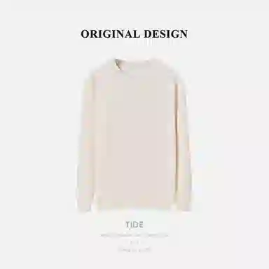 乱步 美式休闲宽松纯色打底衫圆领长袖卫衣 男女同款