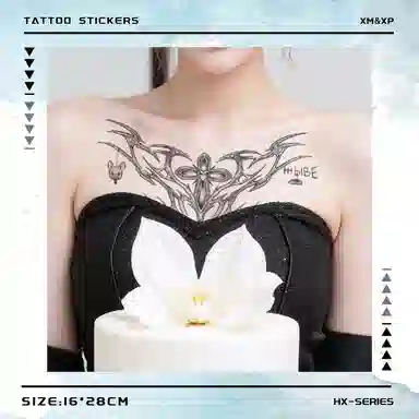 轻迎  翩翩蝶舞暗黑系果汁女纹身贴防水持久半永久仿真刺青胸花锁骨甜酷