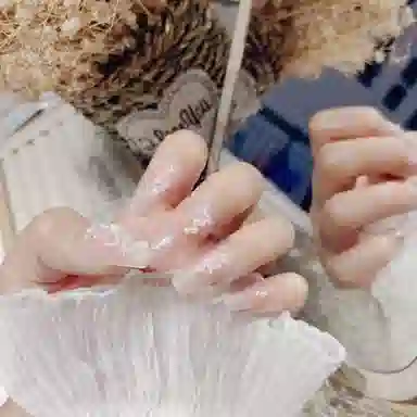 轻迎 粉蛇蝴蝶可爱立体山茶花  穿戴甲 中梯粉色裸色
