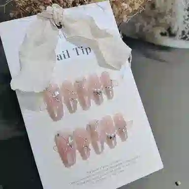 轻迎 蝴蝶仙子晶石气质仙女轻奢高级显白  穿戴甲 中梯裸色晕染 猫眼