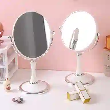 轻迎 奶油风可放大旋转可爱高颜值双面化妆镜