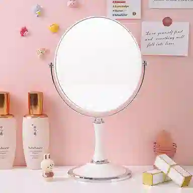 轻迎 奶油风可放大旋转可爱高颜值双面化妆镜